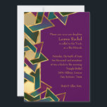 Bat Mitzvah Purple Teal Star of David on Any Color Invitation<br><div class="desc">Bar Mitzvah and Bat Mitzvah invitation sets designed by Umua. Printed and shipped by Zazzle or its partners.</div>