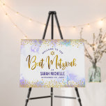 Bat Mitzvah Purple Watercolor Gold Foil Welcome Foam Board<br><div class="desc">Proudly welcome every guest of your daughter’s Bat Mitzvah party! Display this stunning, modern, stylish, personalized foam core poster board to add to her special day. A sparkly gold faux foil Star of David and tiny confetti glitter dots plus modern typography overlay a soft purple watercolor background. Personalize the custom...</div>