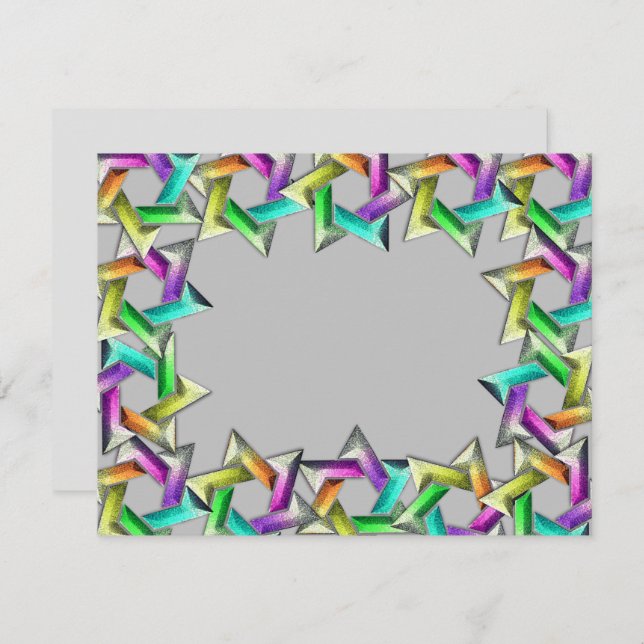 Bat Mitzvah Rainbow Star Any Color RSVP (Front/Back)