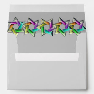 Bat Mitzvah Rainbow Star on Any Color Envelope