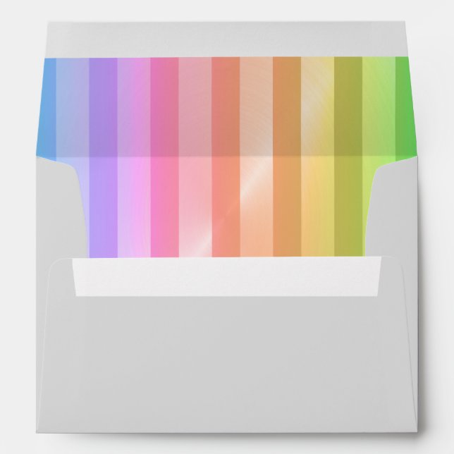 Bat Mitzvah Rainbow Stripe Star of David Envelope (Back (Bottom))