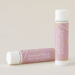 Bat Mitzvah Rose Gold Modern Personalized Favor Lip Balm<br><div class="desc">Elegant,  modern and trendy muted rose gold pink Bat Mitzvah lip balm favors with a geometric overlapping gold squares frame. Personalize the labels on these chapstick guest gifts for your Bat Mitzvah or other celebration.  ---------- Click CUSTOMIZE FURTHER to change the background and text colors,  fonts,  and design. ----------</div>