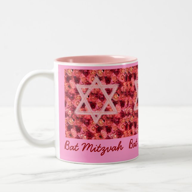 Bat Mitzvah Rose Star Mug (Left)