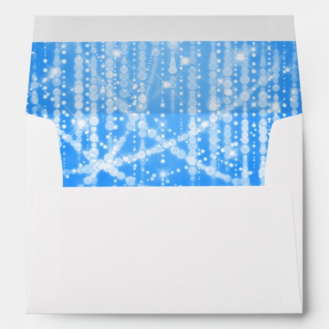 Bat Mitzvah Royal Blue Sparkly Lights Envelope (Back (Bottom))