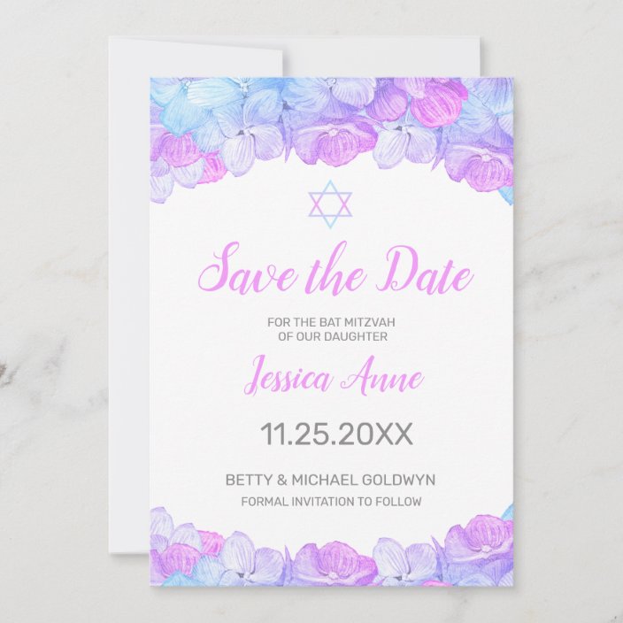 Bat Mitzvah Save the Date | Zazzle.com