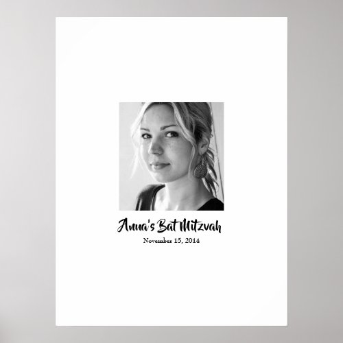 Bat Mitzvah Sign In Party Board Poster