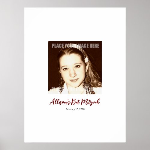 Bat Mitzvah Sign In Party Board poster