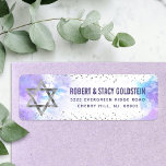 Bat Mitzvah Silver Foil Purple Watercolor Address Label<br><div class="desc">Be proud, rejoice and celebrate this milestone of your favorite Bat Mitzvah! Use this stunning, modern, sparkly silver faux foil Star of David and tiny dots against a soft purple watercolor background, return address label to herald her special day. Personalize the custom text with your name and address. Guaranteed to...</div>