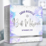 Bat Mitzvah Silver Foil Purple Watercolor Keepsake 3 Ring Binder<br><div class="desc">Let your favorite Bat Mitzvah be proud, rejoice and celebrate her milestone with this stunning keepsake scrapbook memory album. Stunning, modern, sparkly faux silver foil handwritten calligraphy script, Star of David and tiny dots overlay a light purple watercolor background. Personalize the custom text with her name and date of event....</div>