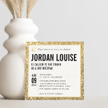 BAT MITZVAH simple modern chic gold glitter Invitation<br><div class="desc">by kat massard >>> kat@simplysweetPAPERIE.com <<< CONTACT ME for custom wording or to add any lines in Hebrew Love the design, but would like to see some changes - another color scheme, product, add a photo or adapted for a different occasion - no worries simply contact me - I am...</div>