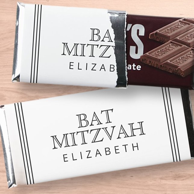 Bat Mitzvah Simple Modern Elegant Hershey Bar Favors (Creator Uploaded)