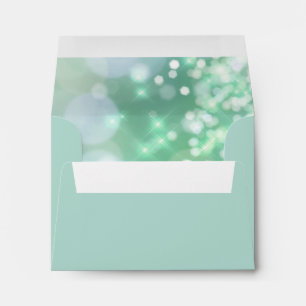 Bat Mitzvah Sparkle Lights Aqua Envelope