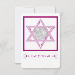 bat mitzvah (star of david elegance photo invite) invitation