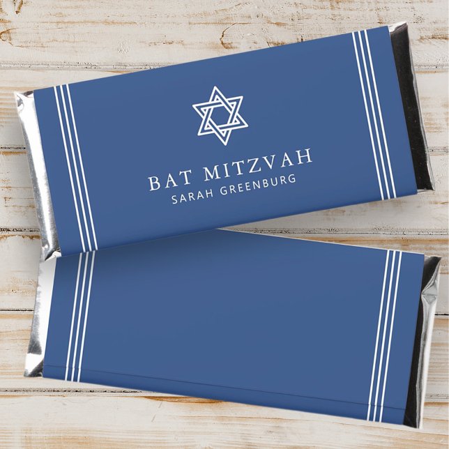 Bat Mitzvah Star of David Modern Simple Elegant Hershey Bar Favors (Creator Uploaded)