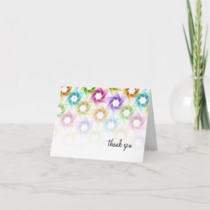 Bat Mitzvah Star of David Rainbow Damask Thank You Card
