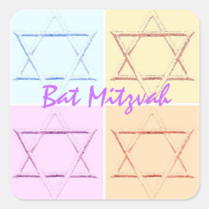 Bat Mitzvah/Star of David Square Sticker