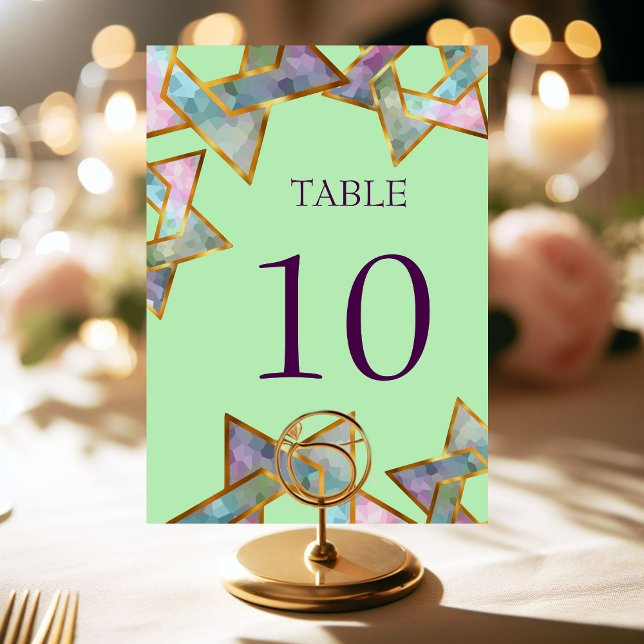 Bat Mitzvah Star of David Table Number (Creator Uploaded)