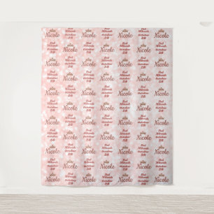 Bat Mitzvah Step and Repeat Rose Gold Backdrop