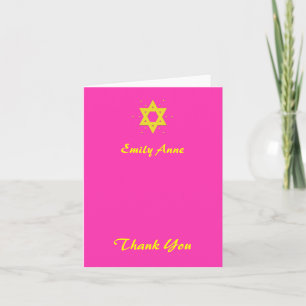 Bat Mitzvah Thank You Card