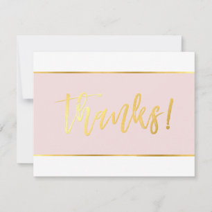 BAT MITZVAH THANK YOU modern blush pink gold Card