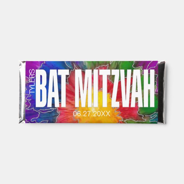  Bat Mitzvah Tie Dye Chocolate Candy Bar (Front)