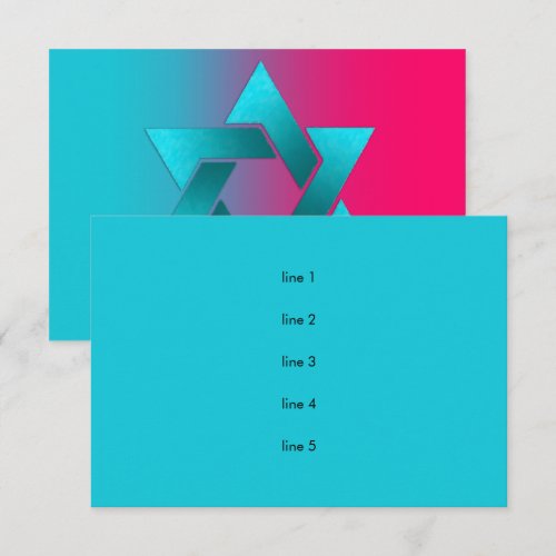Bat Mitzvah Any Color Background 3 Stars Announcements