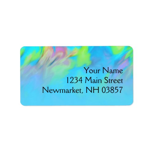 Bat Mitzvah Turquoise Blue Lime Pink Tie Dye Label