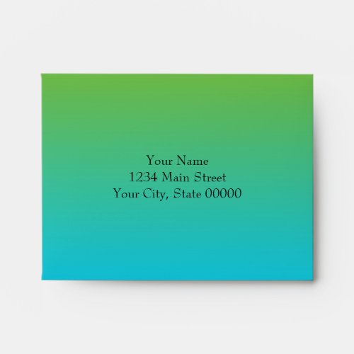Bat Mitzvah Turquoise to Green Ombre with Star Envelope