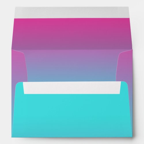 Bat Mitzvah Turquoise to Pink Ombre Envelope