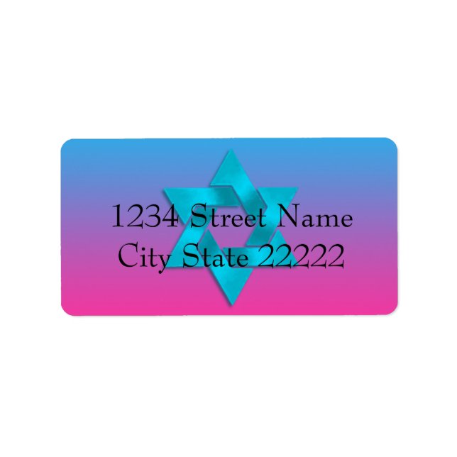 Bat Mitzvah Turquoise to Pink Ombre with Star Label (Front)