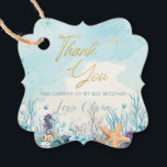 Bat Mitzvah Under the Sea Beach Ocean Birthday Favor Tags<br><div class="desc">Personalize these lovely under the sea themed Bat Mitzvah favor tags with own wording easily and quickly,  simply press the Edit Using Design Tools button to further re-arrange and format the style and placement of the text.  Matching items available in store!  (c) The Happy Cat Studio</div>