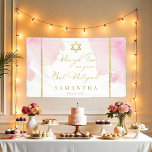 Bat Mitzvah Watercolor Banner Abstract Pink Gilded<br><div class="desc">The "Bat Mitzvah Watercolor Banner Abstract Pink Gilded" is a beautiful and elegant banner perfect for a Bat Mitzvah celebration. This banner features an abstract watercolor design in soft pink tones with gilded accents, adding a touch of sophistication and joy to the event. It is designed by CaMiDesigns. For orders,...</div>
