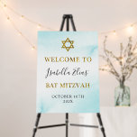 Bat Mitzvah Watercolor Pastel Blue Gold Welcome Foam Board<br><div class="desc">Bat Mitzvah Watercolor Pastel Blue Gold Welcome Foam Board</div>