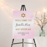 Bat Mitzvah Watercolor Pastel Pink Gold Welcome Foam Board<br><div class="desc">Bat Mitzvah Watercolor Pastel Pink Gold Welcome Foam Board</div>