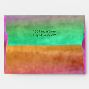 Bat Mitzvah Watercolor Streaks Envelope