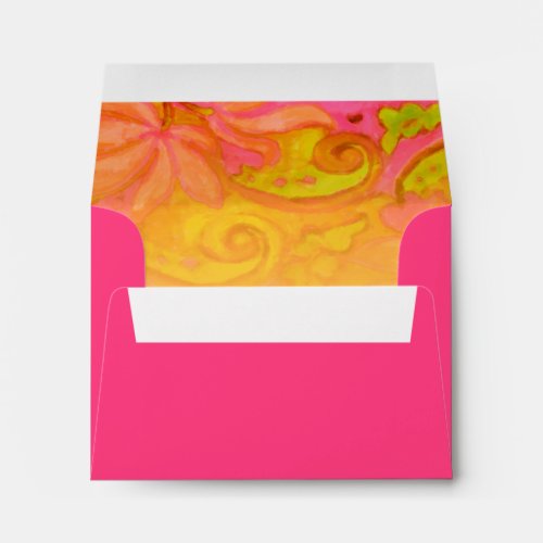 Bat Mitzvah Yellow and Pink Floral Envelope