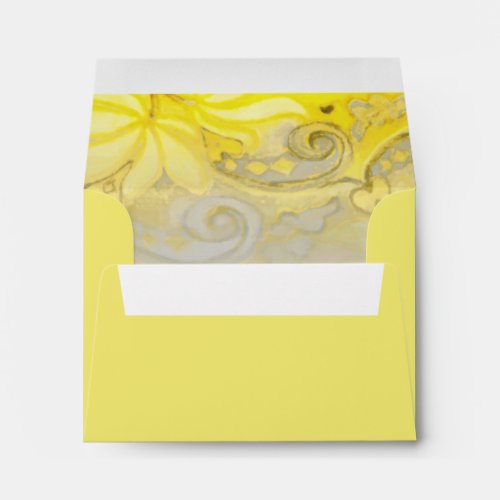 Bat Mitzvah Yellow Gray Boho Floral Envelope