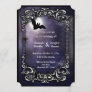 Bat, Moon and Spiders with silver ornate decor Invitation