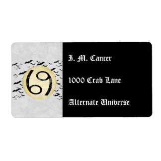 Bat Moon Cancer Label