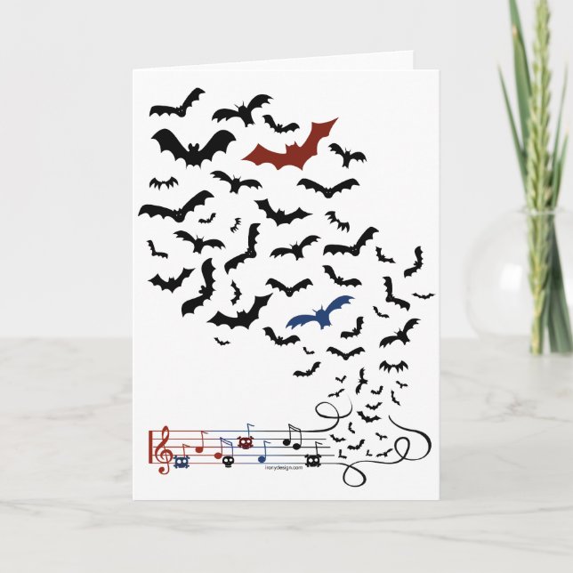 Bat Music Design 2 Card (Front)