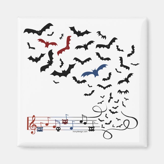 Bat Music Design 2 Magnet (Front)
