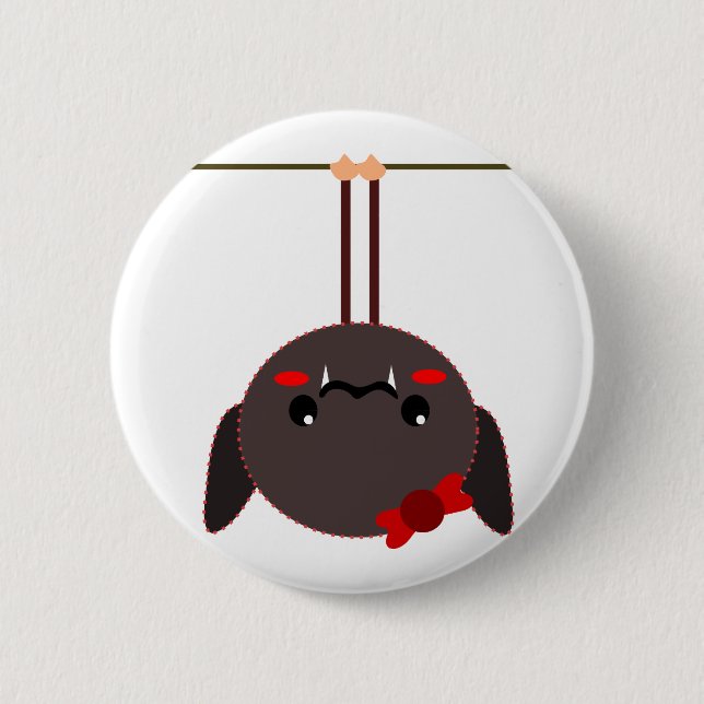 bat on a wire vampire pinback button (Front)