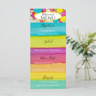 Bat or Bar Mitzvah A Splash of Color Food Menu