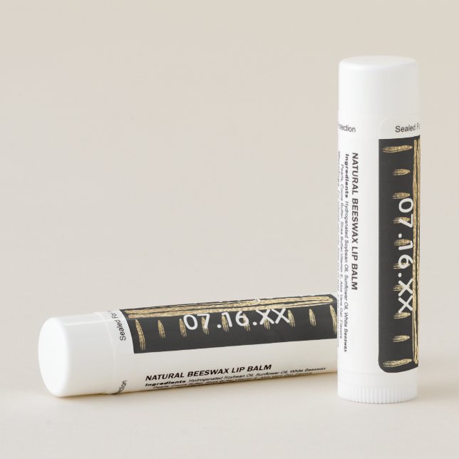 Bat or Bar Mitzvah Gold Tallit Party Lip Balm (Back)