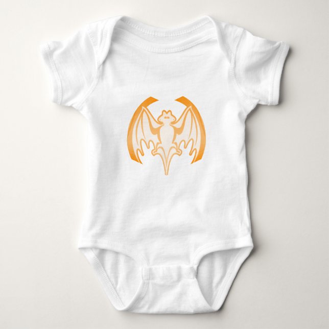 Bat Orange Inv The MUSEUM Zazzle Gifts Baby Bodysuit (Front)