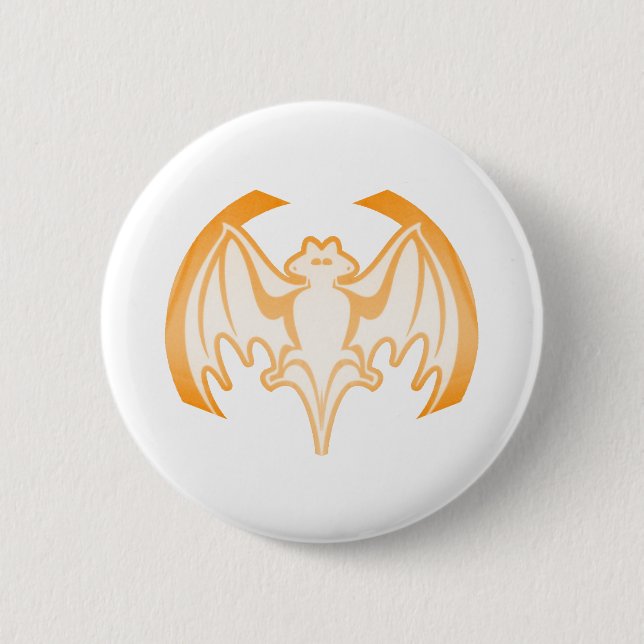 Bat Orange Inv The MUSEUM Zazzle Gifts Button (Front)