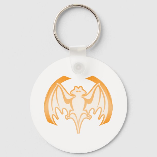 Bat Orange Inv The MUSEUM Zazzle Gifts Keychain (Front)