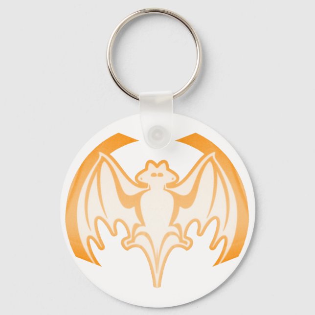 Bat Orange Inv The MUSEUM Zazzle Gifts Keychain (Front)