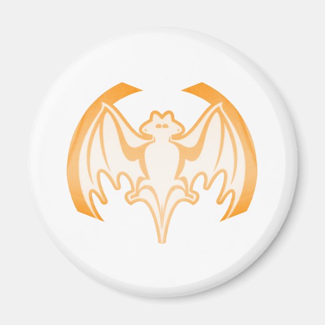 Bat Orange Inv The MUSEUM Zazzle Gifts Magnet (Front)