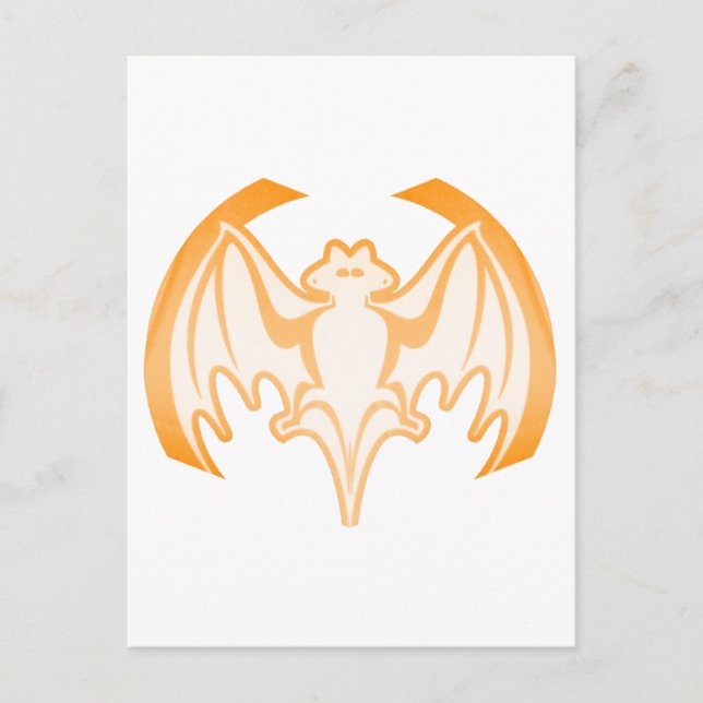 Bat Orange Inv The MUSEUM Zazzle Gifts Postcard (Front)